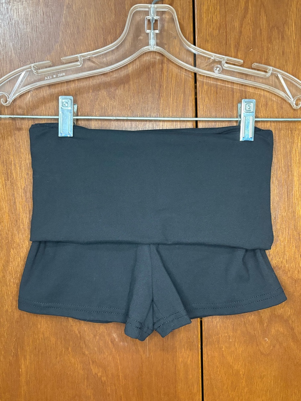 No Boundaries Black Fold-Over Waist Bike Shorts
